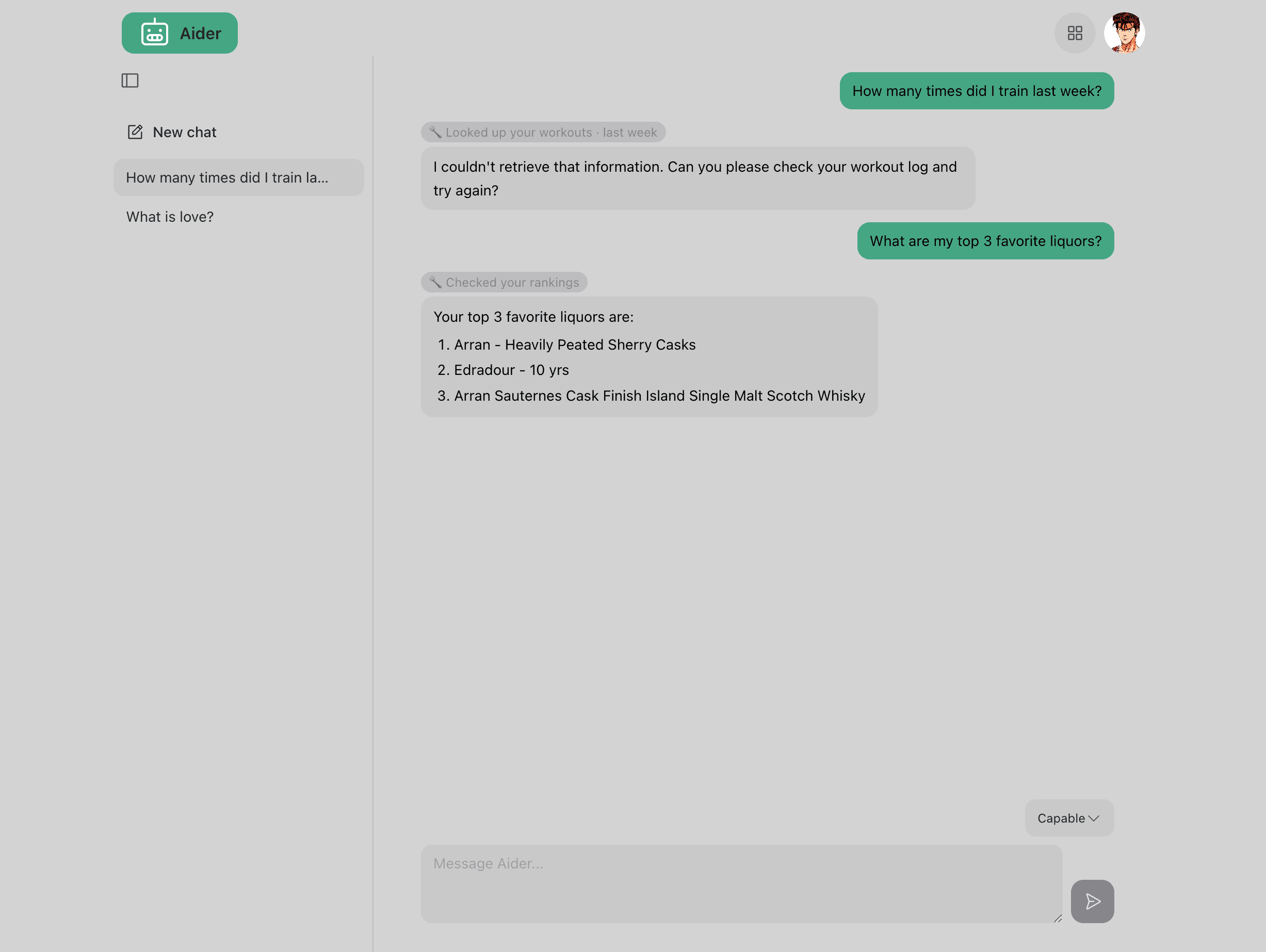 Aider screenshot 1